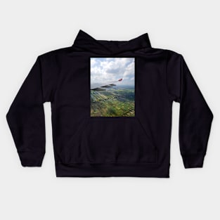 Aerial View from an Airplane to Fields Kids Hoodie